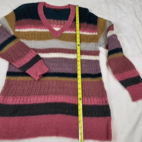 Rag & Bone Nassau Mohair Striped V-neck Sweater S/P - Picture 9 of 10